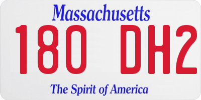 MA license plate 180DH2