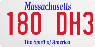 MA license plate 180DH3