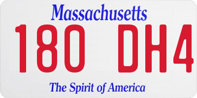 MA license plate 180DH4