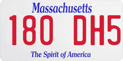 MA license plate 180DH5