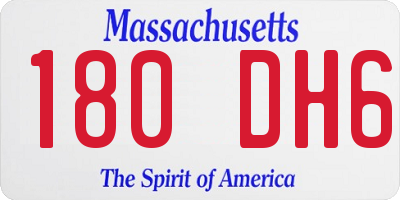 MA license plate 180DH6