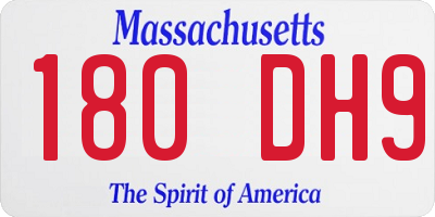 MA license plate 180DH9