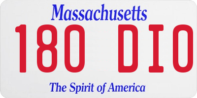 MA license plate 180DI0
