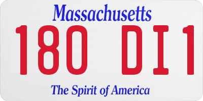 MA license plate 180DI1