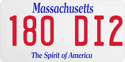 MA license plate 180DI2
