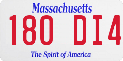MA license plate 180DI4