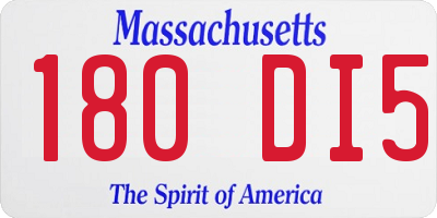 MA license plate 180DI5