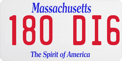 MA license plate 180DI6