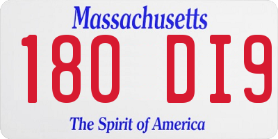 MA license plate 180DI9