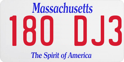 MA license plate 180DJ3