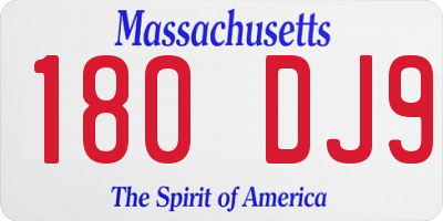MA license plate 180DJ9