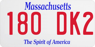 MA license plate 180DK2