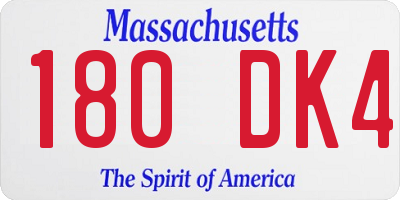 MA license plate 180DK4