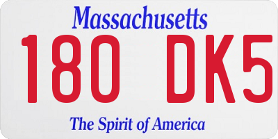 MA license plate 180DK5