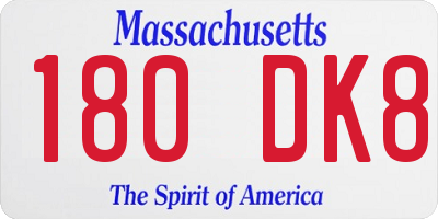MA license plate 180DK8