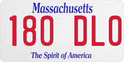 MA license plate 180DL0
