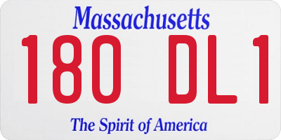 MA license plate 180DL1