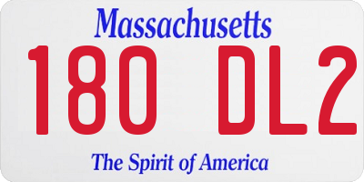 MA license plate 180DL2