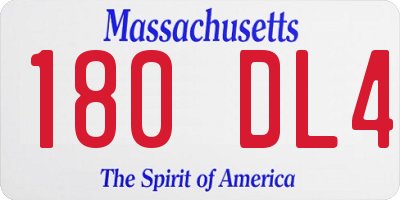 MA license plate 180DL4