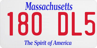 MA license plate 180DL5
