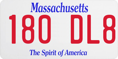 MA license plate 180DL8