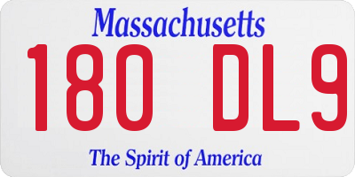 MA license plate 180DL9