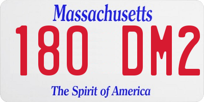 MA license plate 180DM2