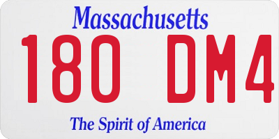 MA license plate 180DM4