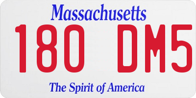 MA license plate 180DM5