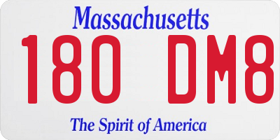 MA license plate 180DM8