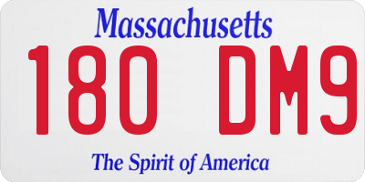 MA license plate 180DM9