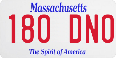 MA license plate 180DN0