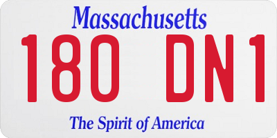 MA license plate 180DN1
