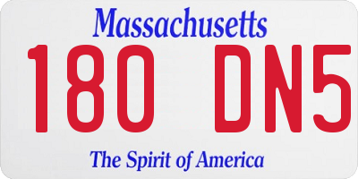 MA license plate 180DN5