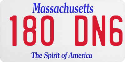 MA license plate 180DN6