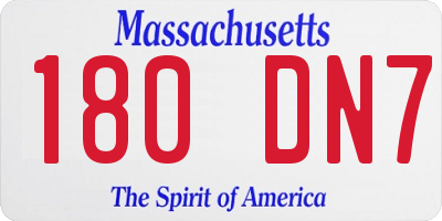 MA license plate 180DN7