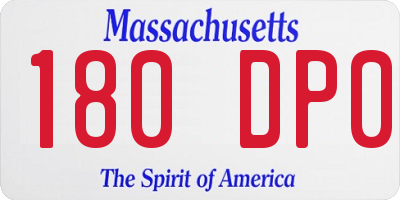 MA license plate 180DP0