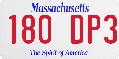 MA license plate 180DP3