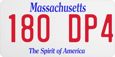 MA license plate 180DP4