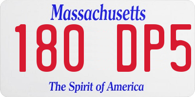 MA license plate 180DP5