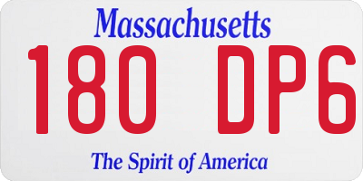 MA license plate 180DP6
