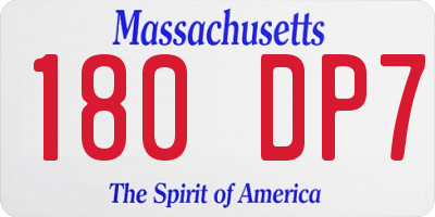 MA license plate 180DP7
