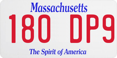 MA license plate 180DP9