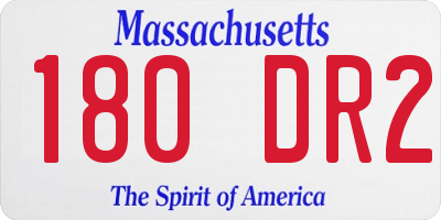 MA license plate 180DR2