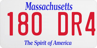 MA license plate 180DR4