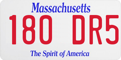 MA license plate 180DR5