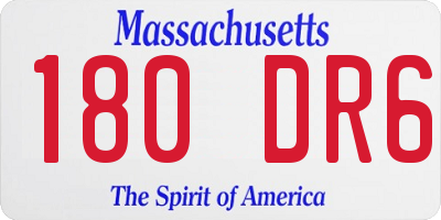 MA license plate 180DR6