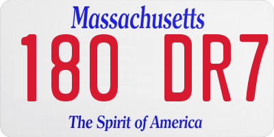 MA license plate 180DR7