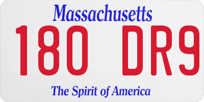 MA license plate 180DR9