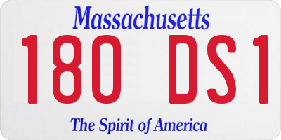 MA license plate 180DS1